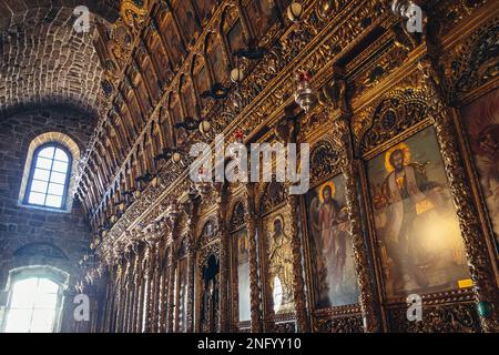 Église de Saint Lazarus unique iconostase baroque dans la vieille ville de Larnaca, pays insulaire de Chypre Banque D'Images