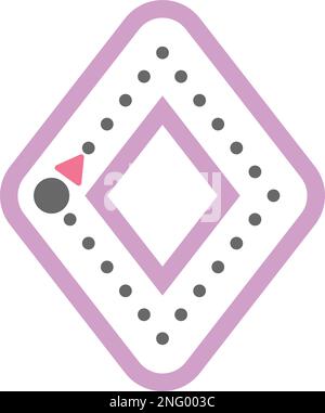 Forme de losange en pointillés pour tracer des lignes pour les enfants d'âge préscolaire et de maternelle pour la pratique de dessin mathématique Illustration de Vecteur