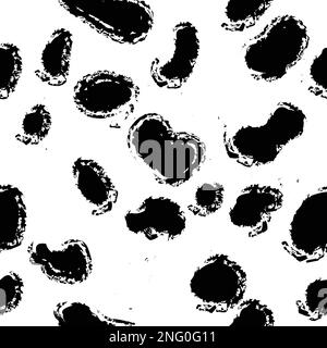 Points noirs sur fond blanc motif avec brosse, vector illustration Illustration de Vecteur