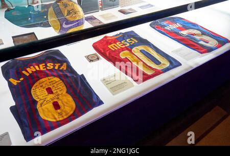 Visite du musée du FC Barcelone à l'arène Camp Nou Banque D'Images