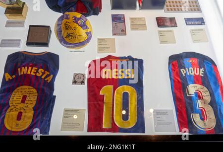 Visite du musée du FC Barcelone à l'arène Camp Nou Banque D'Images