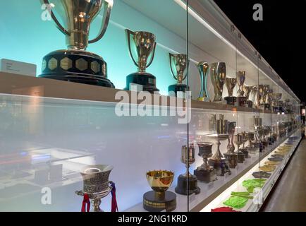 Visite du musée du FC Barcelone à l'arène Camp Nou Banque D'Images