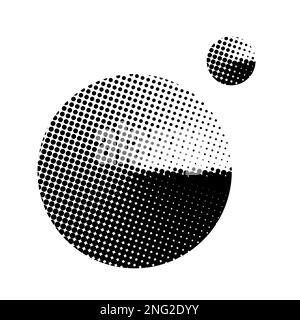 Dégradé de cercle demi-ton sur fond blanc en style pop art pour l'impression et la conception. Illustration vectorielle. Illustration de Vecteur