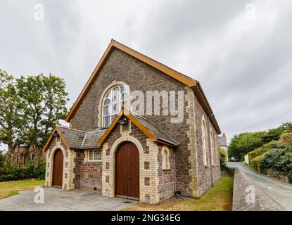 Vue de face de la chapelle Moriah Baptist à Marloes, un petit village de la péninsule de Marloes dans le parc national de la côte de Pembrokeshire, dans l'ouest du pays de Galles Banque D'Images