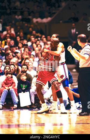 Basketball NBA Michael Jordan, Chicago Bulls en 1992. Banque D'Images