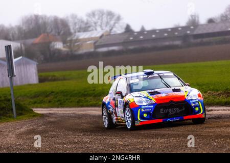 Bethune, France. 17th févr. 2023. 09 ROUSSEL Frederic, COULOMBEL Antoine, Citroën DS3 Rally2, action pendant la finale de la coupe de France des Rallyes - Béthune 2022, de 17 février à 18, 2023 autour de Béthune, France - photo Damien Saulnier / DPPI crédit: DPPI Media/Alay Live News Banque D'Images