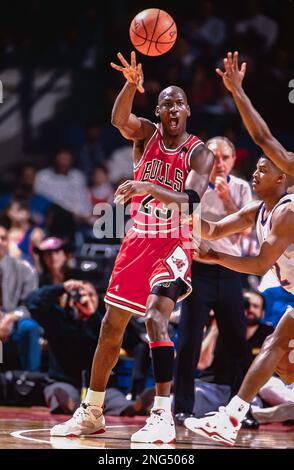 Basketball NBA Michael Jordan, Chicago Bulls en 1992. Banque D'Images