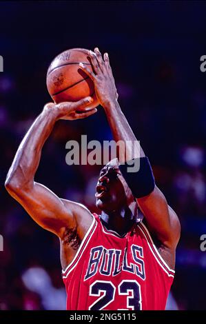 Basketball NBA Michael Jordan, Chicago Bulls en 1992. Banque D'Images