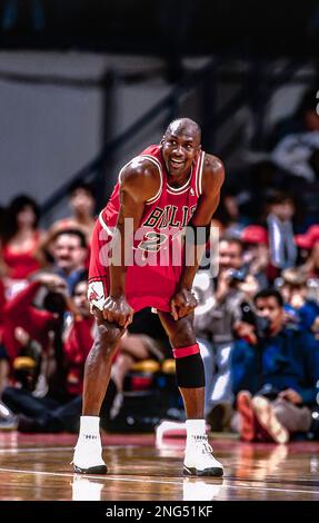 Basketball NBA Michael Jordan, Chicago Bulls en 1992. Banque D'Images