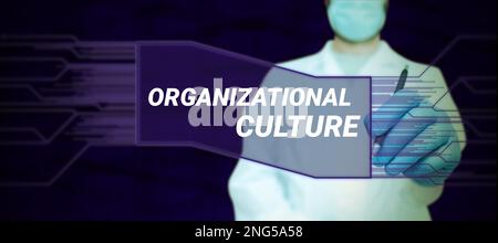 Légende présentant la culture organisationnelle. Mot pour l'étude de la façon dont les gens interagissent au sein des groupes Banque D'Images