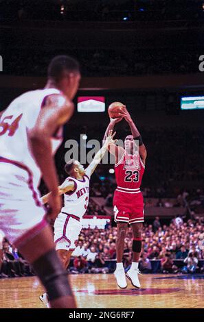 Basketball NBA Michael Jordan, Chicago Bulls en 1992. Banque D'Images