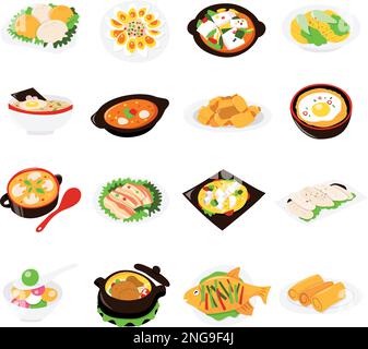 Illustration vectorielle de la cuisine asiatique. Illustration de Vecteur