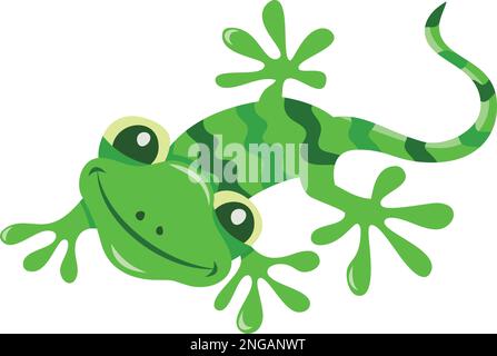 Illustration vectorielle de joli gecko lézard. Illustration de Vecteur