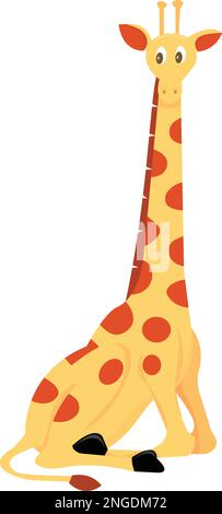 Illustration vectorielle d'une jolie girafe assise. Illustration de Vecteur