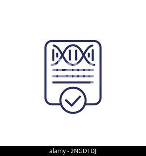 Icône de ligne de résultat de test d'ADN, vecteur Illustration de Vecteur