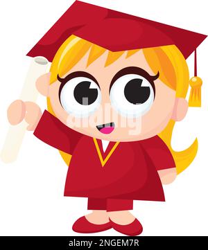 Illustration vectorielle de dessin animé d'une jolie jeune fille blonde. Illustration de Vecteur