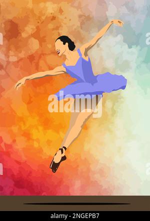 Composition à partir de silhouettes de danseurs en poses de ballet. Illustration du vecteur de couleur Illustration de Vecteur