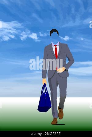 Abstrait beau homme sans visage. Illustration Sportsman.Vector 3D Illustration de Vecteur