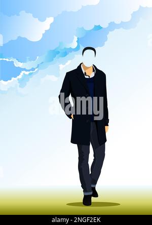 Abstrait beau homme sans visage. Illustration de Vector 3D Illustration de Vecteur