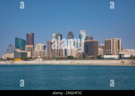 Skyline de Manama du golfe Persique. Le Royaume de Bahreïn Banque D'Images