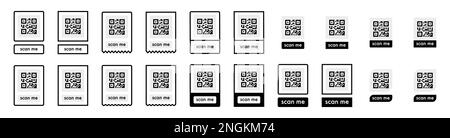 Jeu de codes QR. Modèle de cadres pour le code QR avec texte - scannez-moi. Illustration vectorielle. Illustration de Vecteur