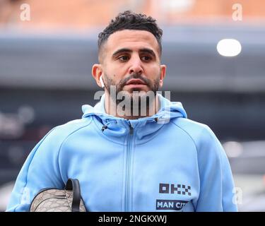 Riyad Mahrez #26 de Manchester City arrive au sol de la ville pendant le match Premier League Nottingham Forest vs Manchester City at City Ground, Nottingham, Royaume-Uni, 18th février 2023 (photo de Gareth Evans/News Images) Banque D'Images