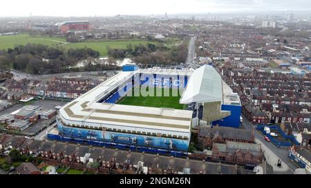 Liverpool, Royaume-Uni. 18th févr. 2023. Drone Gas de Goodison Park pendant le match de la Premier League à Goodison Park, Liverpool. Crédit photo à lire: Gary Oakley/Sportimage crédit: Sportimage/Alay Live News Banque D'Images