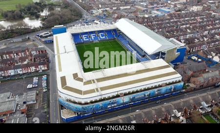 Liverpool, Royaume-Uni. 18th févr. 2023. Drone Gas de Goodison Park pendant le match de la Premier League à Goodison Park, Liverpool. Crédit photo à lire: Gary Oakley/Sportimage crédit: Sportimage/Alay Live News Banque D'Images