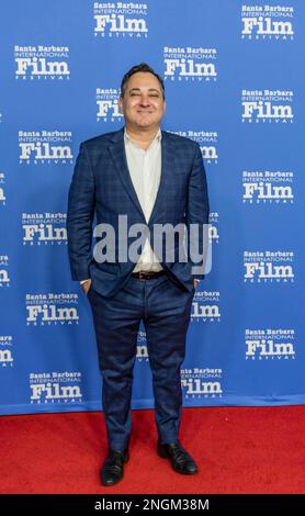 Santa Barbara, États-Unis. 17th févr. 2023. Le modérateur, Scott Feinberg, se présente au festival international du film de Santa Barbara en 2023 pour rendre hommage à Todd Field et Martin McDonagh avec les meilleurs directeurs de l'année au Arlington Theatre on 17 février 2023 à Santa Barbara, en Californie. (Photo de Rod Rolle/Sipa USA) Credit: SIPA USA/Alay Live News Banque D'Images