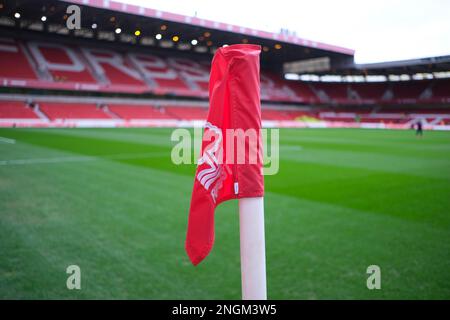 The City Ground, Nottingham, Royaume-Uni. 18th févr. 2023. Premier League football, Nottingham Forest versus Manchester City; Corner Flag Flutters crédit: Action plus Sports/Alay Live News Banque D'Images