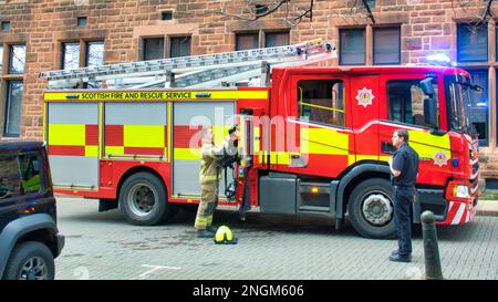 Moteur d'incendie participant à l'incident partick Banque D'Images