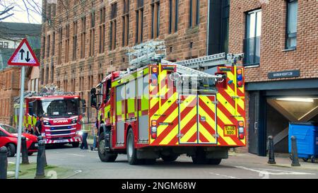 Moteur d'incendie participant à l'incident partick Banque D'Images