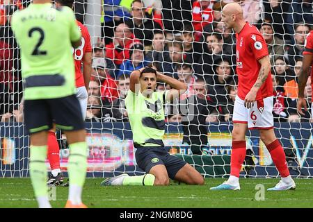 Nottingham, Royaume-Uni. 18th février 2023Rodri de Manchester City réagit après une occasion manquée à but lors du match de Premier League entre Nottingham Forest et Manchester City au City Ground, Nottingham, le samedi 18th février 2023. (Photo : Jon Hobley | MI News) Credit: MI News & Sport /Alay Live News Banque D'Images