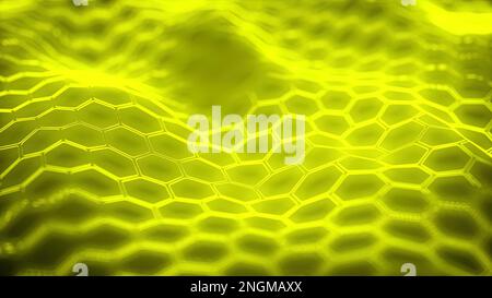 Résumé fluo liquide jaune brillant mouvement dynamique arrière-plan créatif. Forme géométrique pour projet de conception moderne. Banque D'Images