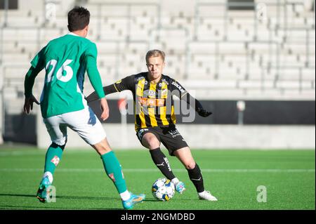 Göteborg, Suède. 18th févr. 2023. Tomas Totland de Hacken lors du match de groupe de la coupe suédoise entre BK Hacken et Jonkoping Sodra sur 18 février 2023 à Göteborg. Credit: Oskar Olteus / Alamy Live News Banque D'Images