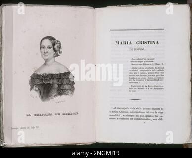 MARIA CRISTINA DE BORBON - GALERIA REGIA O BIOGRAFIAS DE LOS REYES DE ESPAÑA... HASTA ISABEL II - 1848. AUTEUR: VENCESLAO AYGUALS DE IZCO (1801-1875). LIEU: SENADO-BIBLIOTECA-COLECCION. MADRID. ESPAGNE. Maria Christina des deux Siciles. FERNANDO VII ESPOSA. MARIA CRISTINA DE PARME. PARME MARIA CRISTINA DE. Banque D'Images