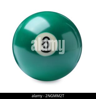 Boule de billard avec le numéro 6 isolé sur blanc Banque D'Images