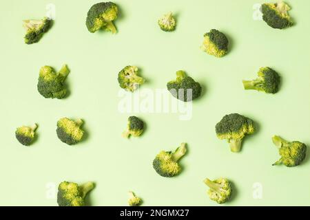 vue de dessus avec fond vert chou-fleur Banque D'Images