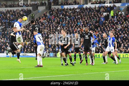 Brighton, Royaume-Uni. 18th févr. 2023. Lors du match de la Premier League entre Brighton et Hove Albion et Fulham à l'Amex on 18 février 2023 à Brighton, en Angleterre. (Photo de Jeff Mood/phcimages.com) Credit: PHC Images/Alamy Live News Banque D'Images