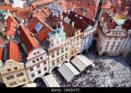 Prague République tchèque. Vue aérienne de la vieille ville Banque D'Images