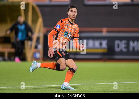 VOLENDAM, PAYS-BAS - FÉVRIER 18 : Walid Ould-Cheikh du FC Volendam pendant le match néerlandais Eredivisie entre le FC Volendam et Vitesse à Kras Stadion 18 février 2023 à Volendam, pays-Bas (photo de Jan Mulder/Orange Pictures) Banque D'Images