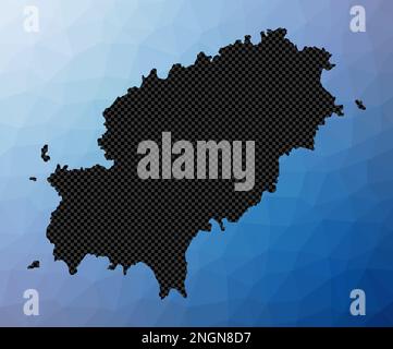 Carte géométrique d'Ibiza. Pochoir Ibiza en forme de poly bas. Illustration moderne du vecteur insulaire. Illustration de Vecteur