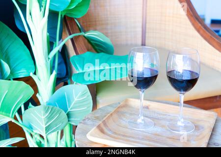 Deux verres de vin rouge Banque D'Images