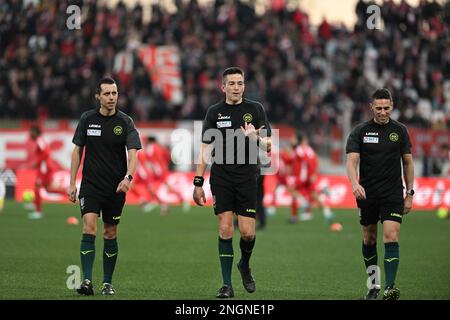 Monza, Italie. 18th févr. 2023. Arbitre Antonio Rapuano pendant la série italienne Un match de football entre AC Monza et AC Milan Calcio le 18 février 2023 au stade U-Power de Monza, en Italie. Photo Tiziano Ballabio crédit: Tiziano Ballabio/Alamy Live News Banque D'Images