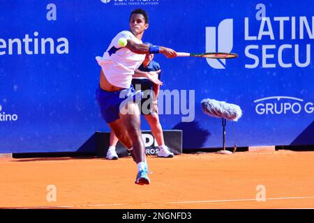 Buenos Aires, Argentine, 18th février 2023, Juan Pablo Varillas (PER) lors d'un match semi-fin de l'Argentine Ouvrir ATP 250 au Central court of Buenos Aires Lawn tennis Club. Credit: Néstor J. Beremblum/Alay Live News Banque D'Images