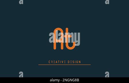 Lettres de l'alphabet initiales Monogram logo À , TA Illustration de Vecteur
