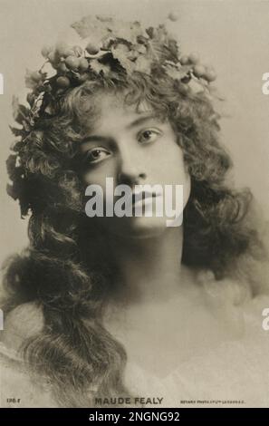 Maude Fealy - photo de Jacob Schloss (N y) 1900 - restauré du Rotary original 198 E (carte postale), posté le 16 mars 1904 Londres Angleterre, par Montana photographe Banque D'Images