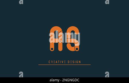 Lettres de l'alphabet initiales Monogram logo AS , sa Illustration de Vecteur