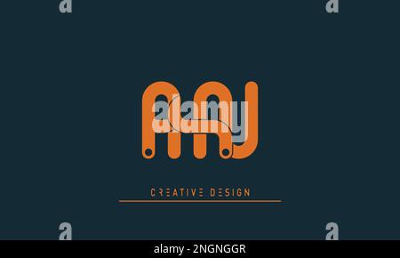 Lettres de l'alphabet initiales Monogram logo AN ,NA Illustration de Vecteur