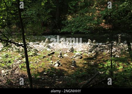 La rivière traverse les zones du parc national du Paradis slovaque. Slovaquie Banque D'Images